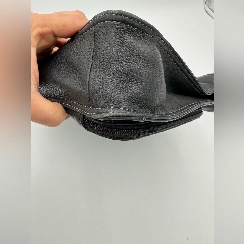 Leather Briefcase Laptop Shoulder Bag Purse Black